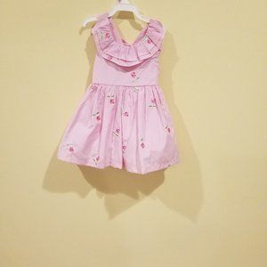 Toddler Girl Pink and White Stripe Dress -18 Month